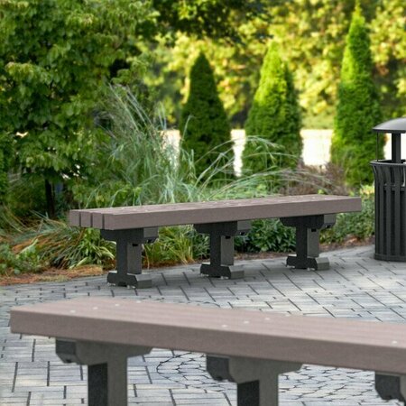 MASONWAYS 72'' x 17'' x 17'' Brown Plastic Backless Dura-Bench with Black Legs 600DURA160BR